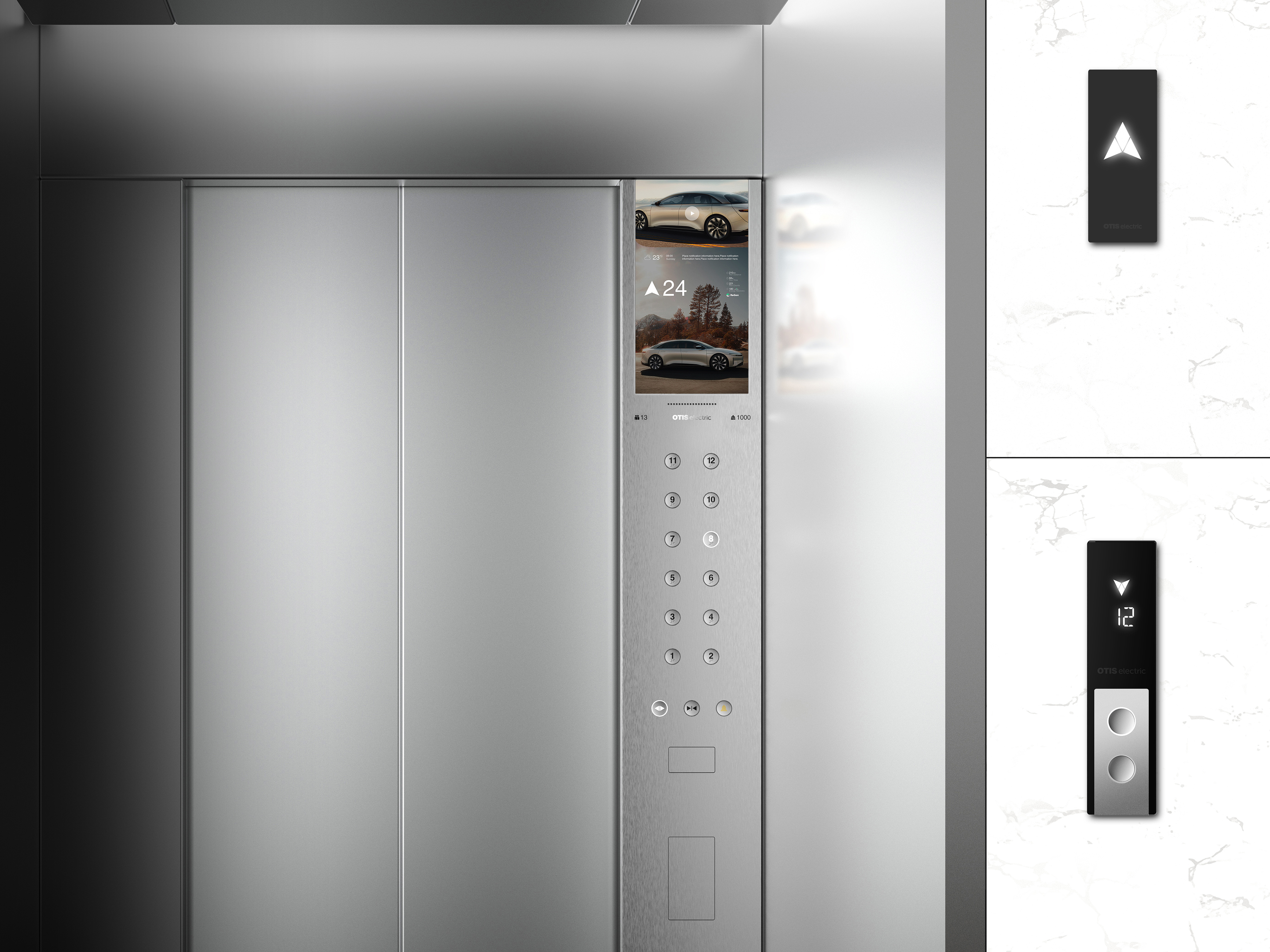 Architectural aesthetics elevator interface device