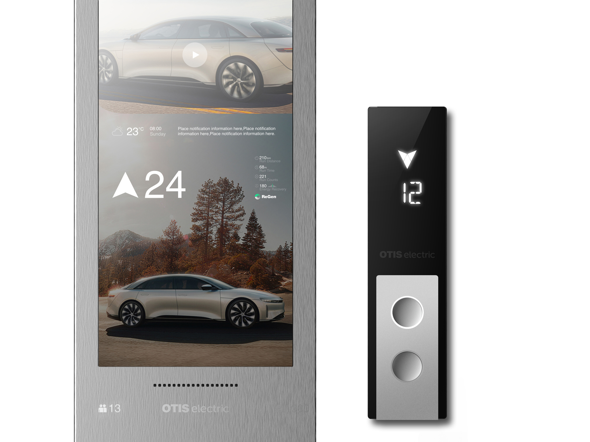 Architectural aesthetics elevator interface device