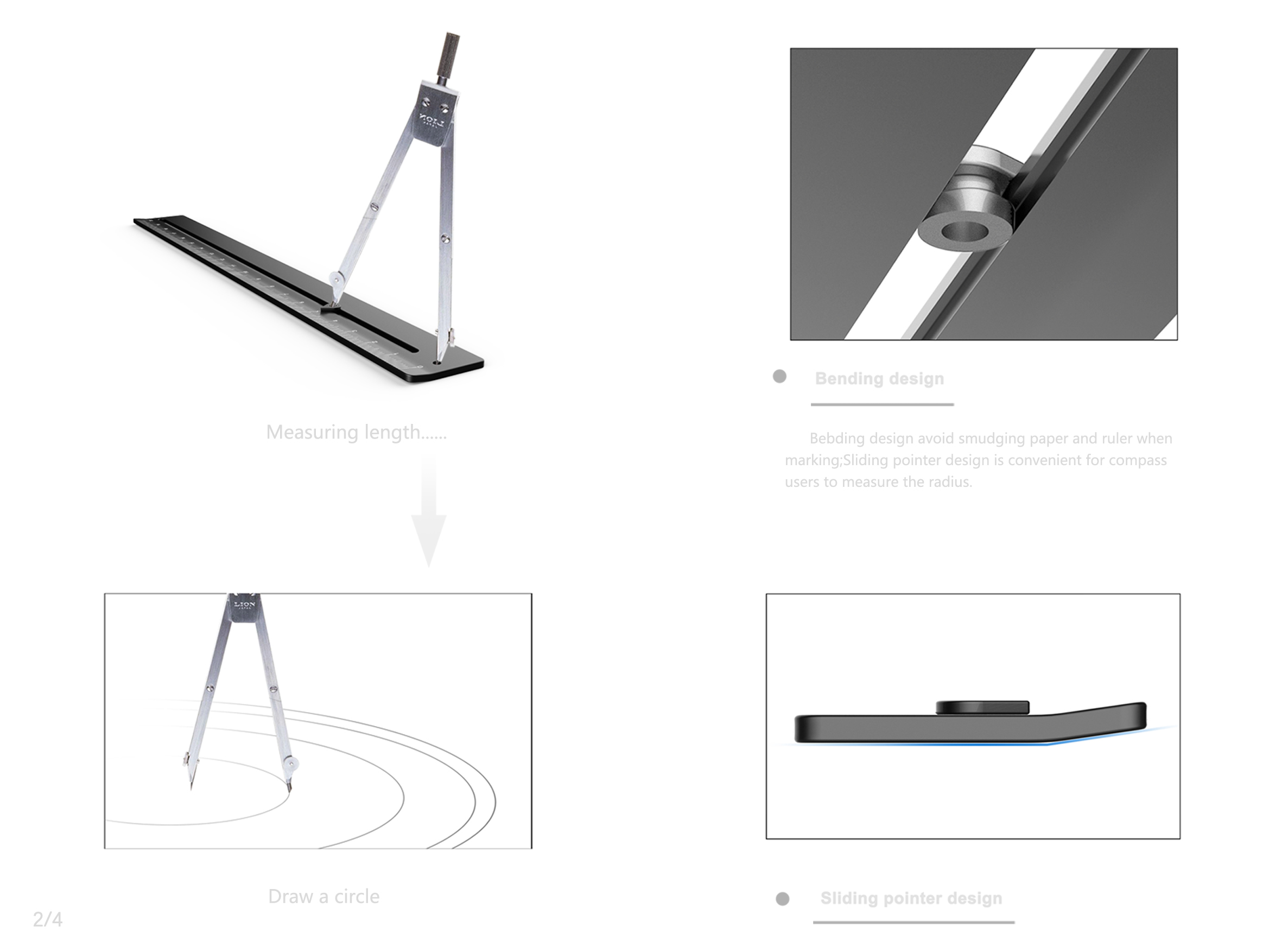 Multifunction nonstick ink ruler