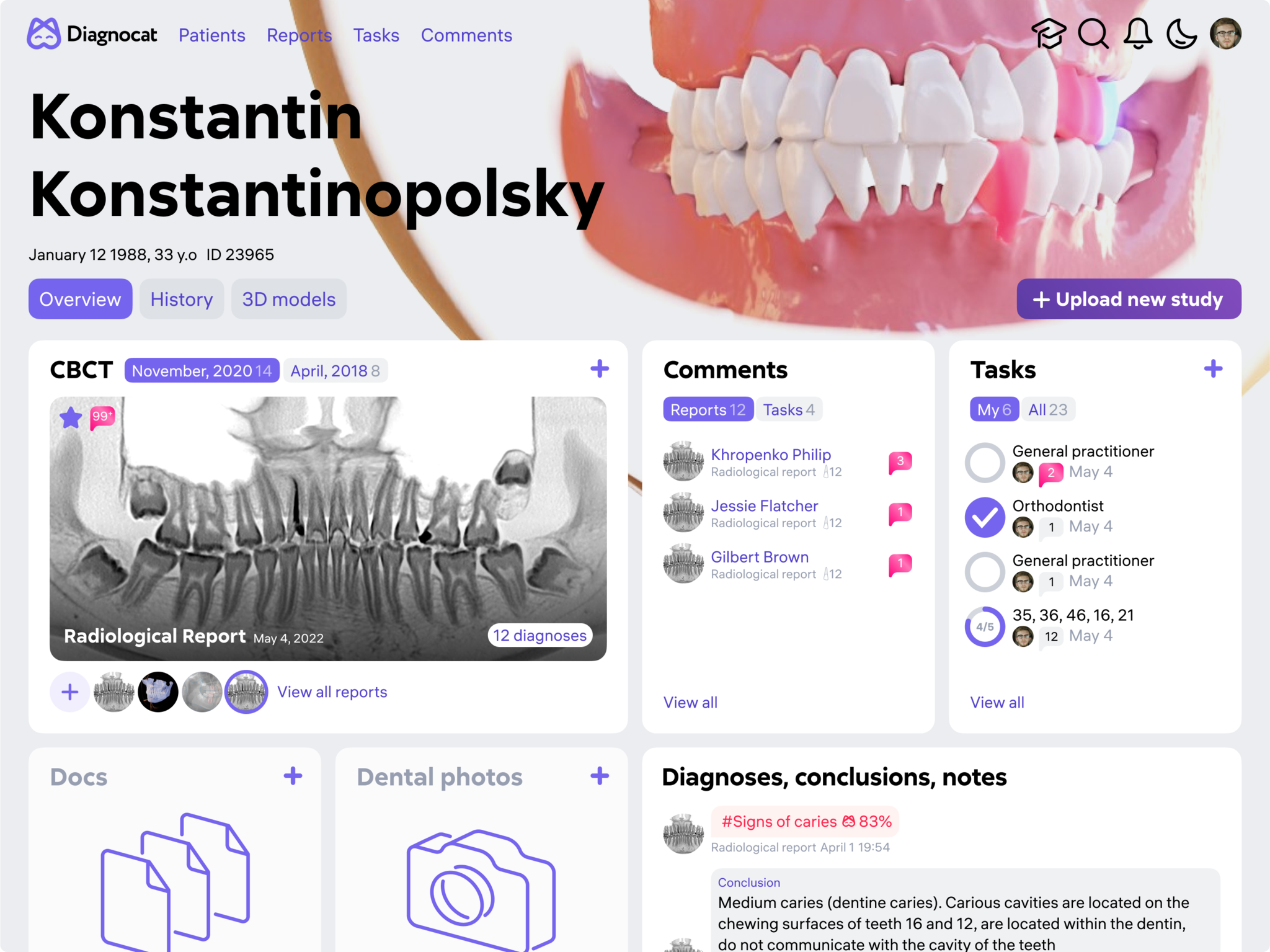 Diagnocat dental analysis system